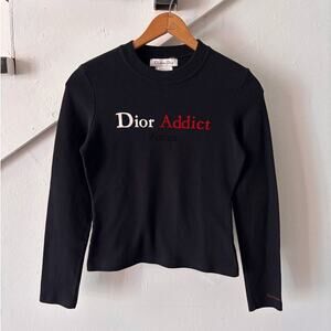 Vintage Dior Addict T Shirt. Black Size Small.